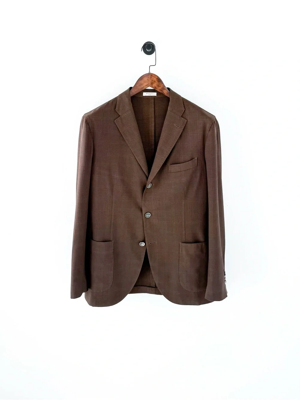Boglioli K Jacket Brown Glen Plaid Men's Blazer Italian Wool Sport Coat Men's